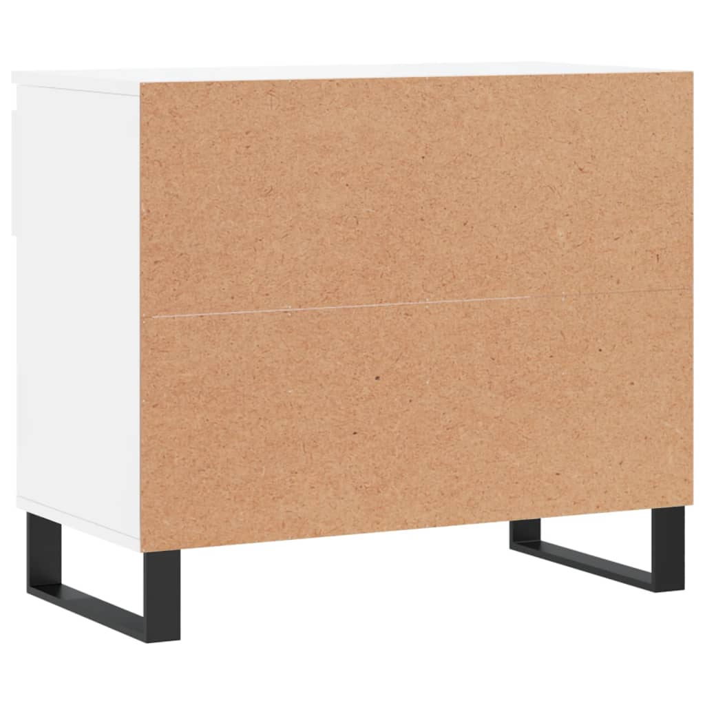 Étagère à chaussures blanc brillant 70x36x60 cm en bois