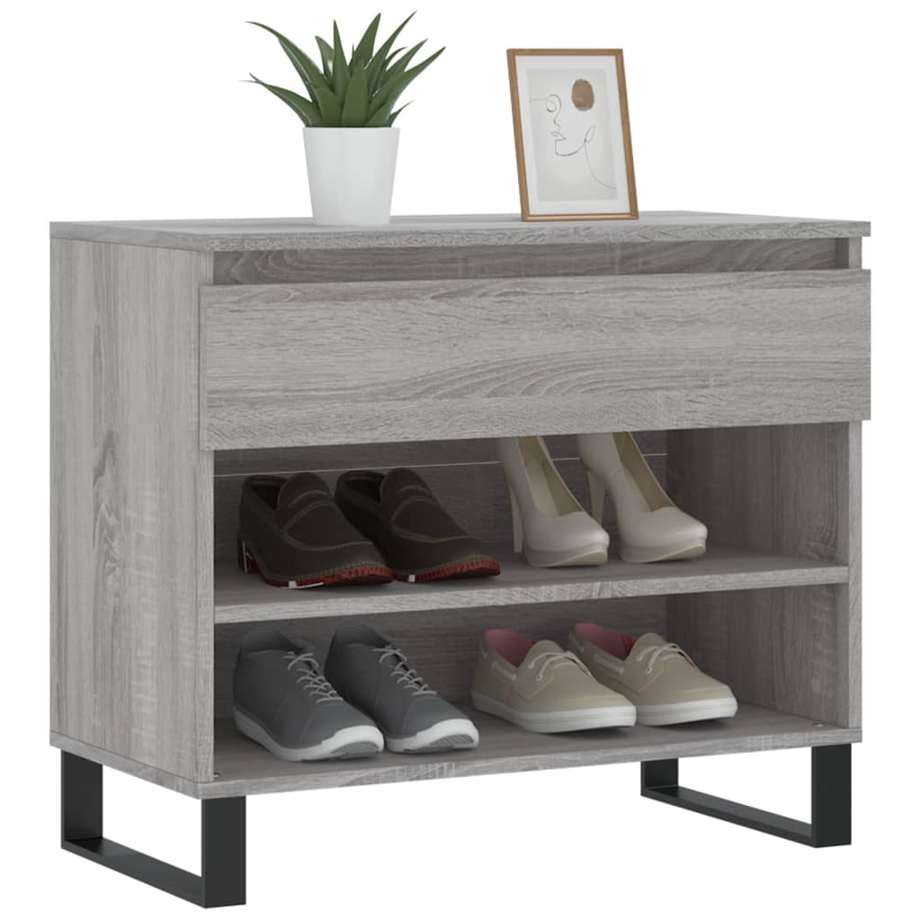 Étagère à chaussures gris Sonoma 70x36x60 cm en bois