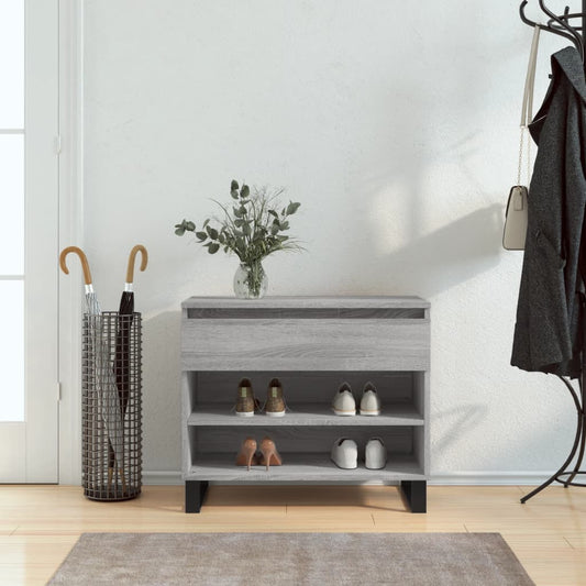 Shoe rack gray Sonoma 70x36x60 cm made of wood