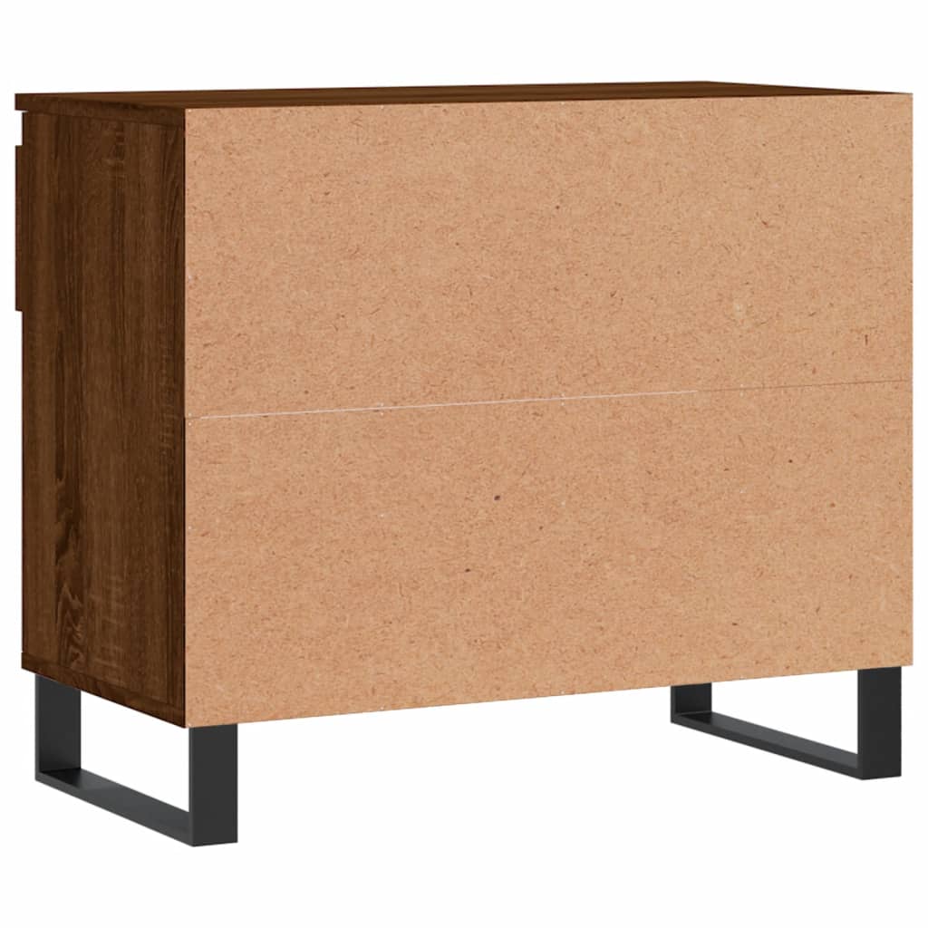 Étagère à chaussures aspect chêne marron 70x36x60 cm en bois