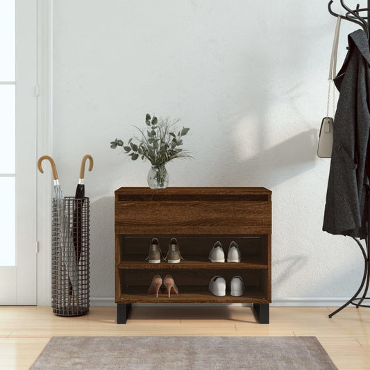 Shoe rack brown oak look 70x36x60 cm made of wood