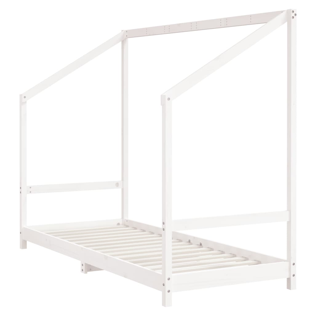 Children's bed white 80x200 cm solid pine wood