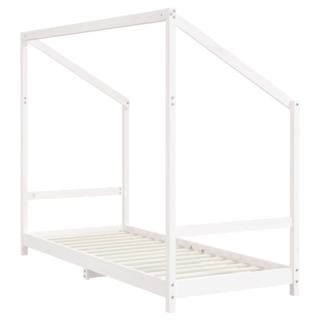 Children's bed white 80x200 cm solid pine wood