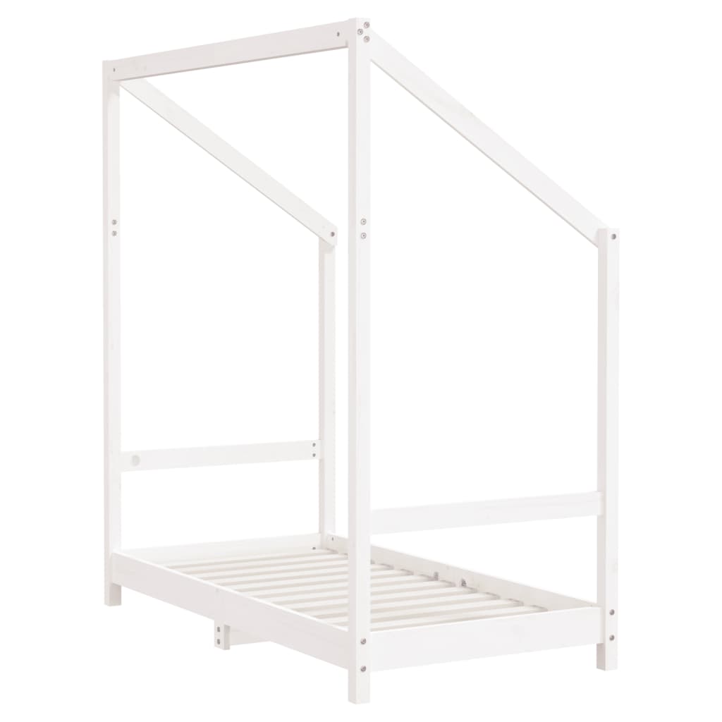 Children's bed white 70x140 cm solid pine wood