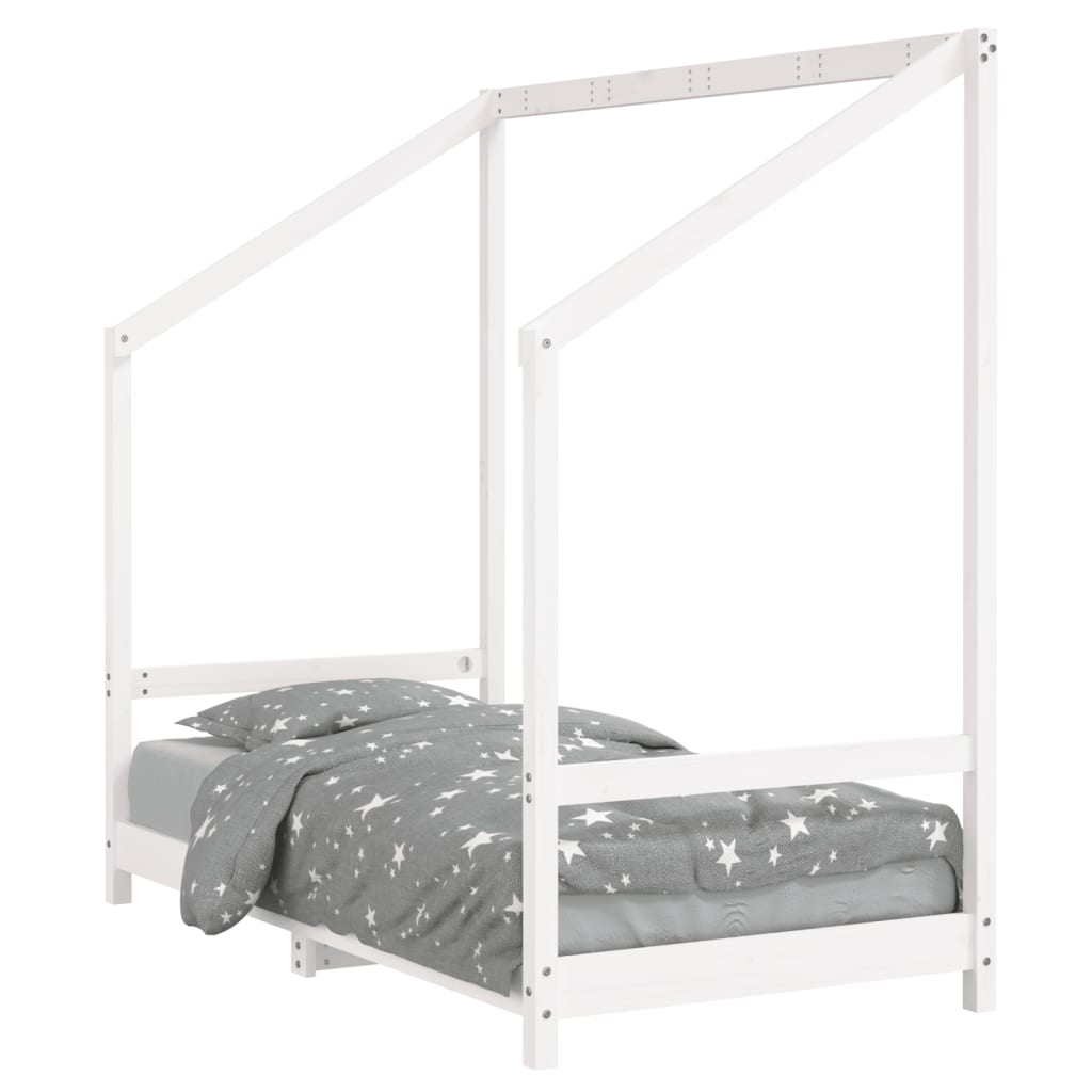 Children's bed white 80x160 cm solid pine wood