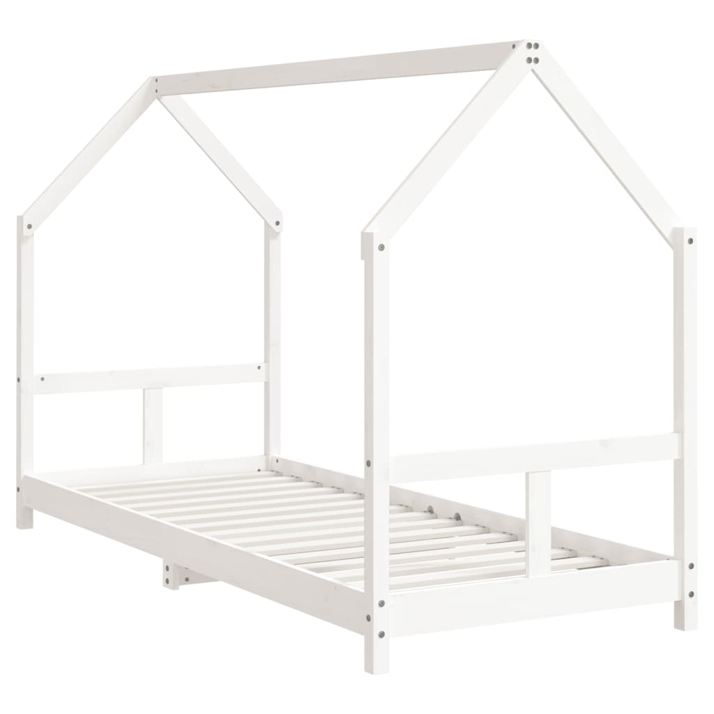Children's bed white 80x200 cm solid pine wood