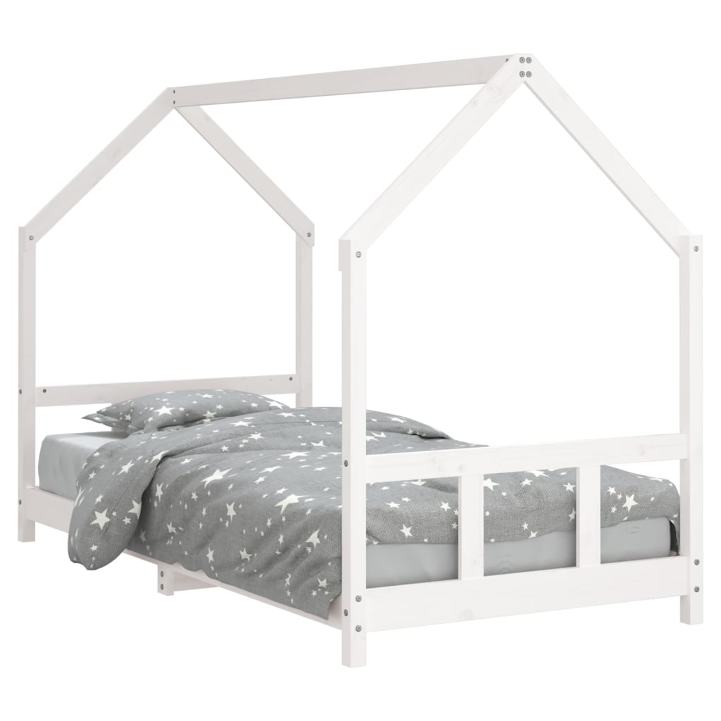 Children's bed white 90x200 cm solid pine wood