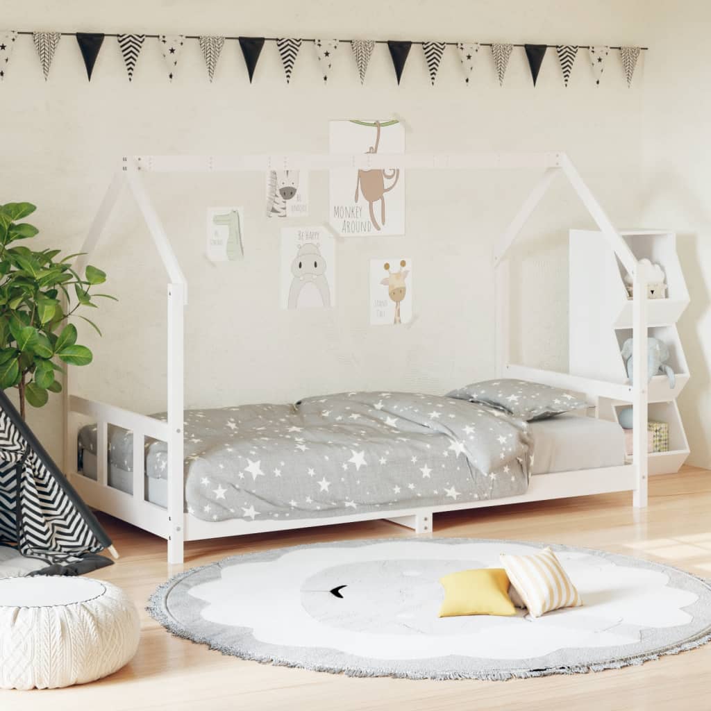 Children's bed white 90x190 cm solid pine wood