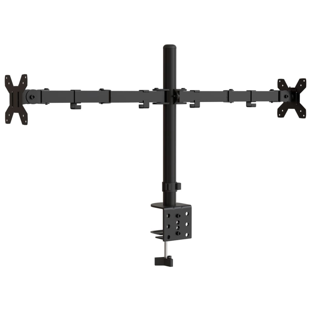 Table mount for 2 monitors black steel VESA 75/100 mm