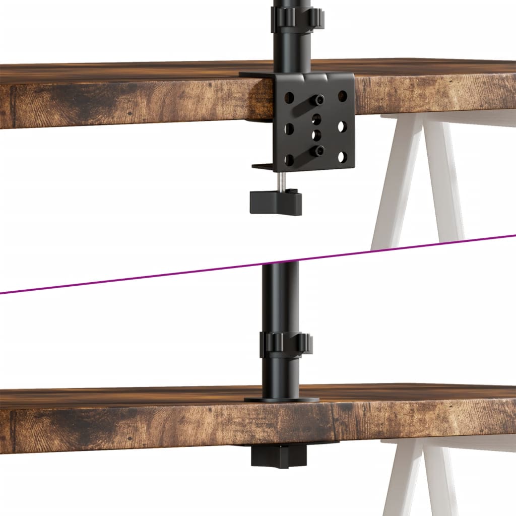 Table mount for 2 monitors black steel VESA 75/100 mm