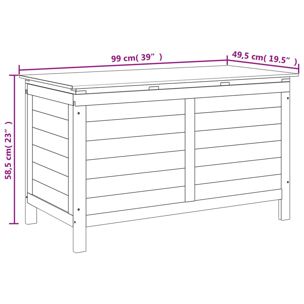 Garden chest anthracite 99x49.5x58.5 cm solid fir wood