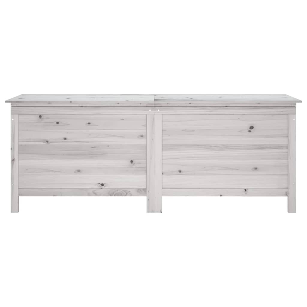 Garden chest white 150x50x56.5 cm solid fir wood