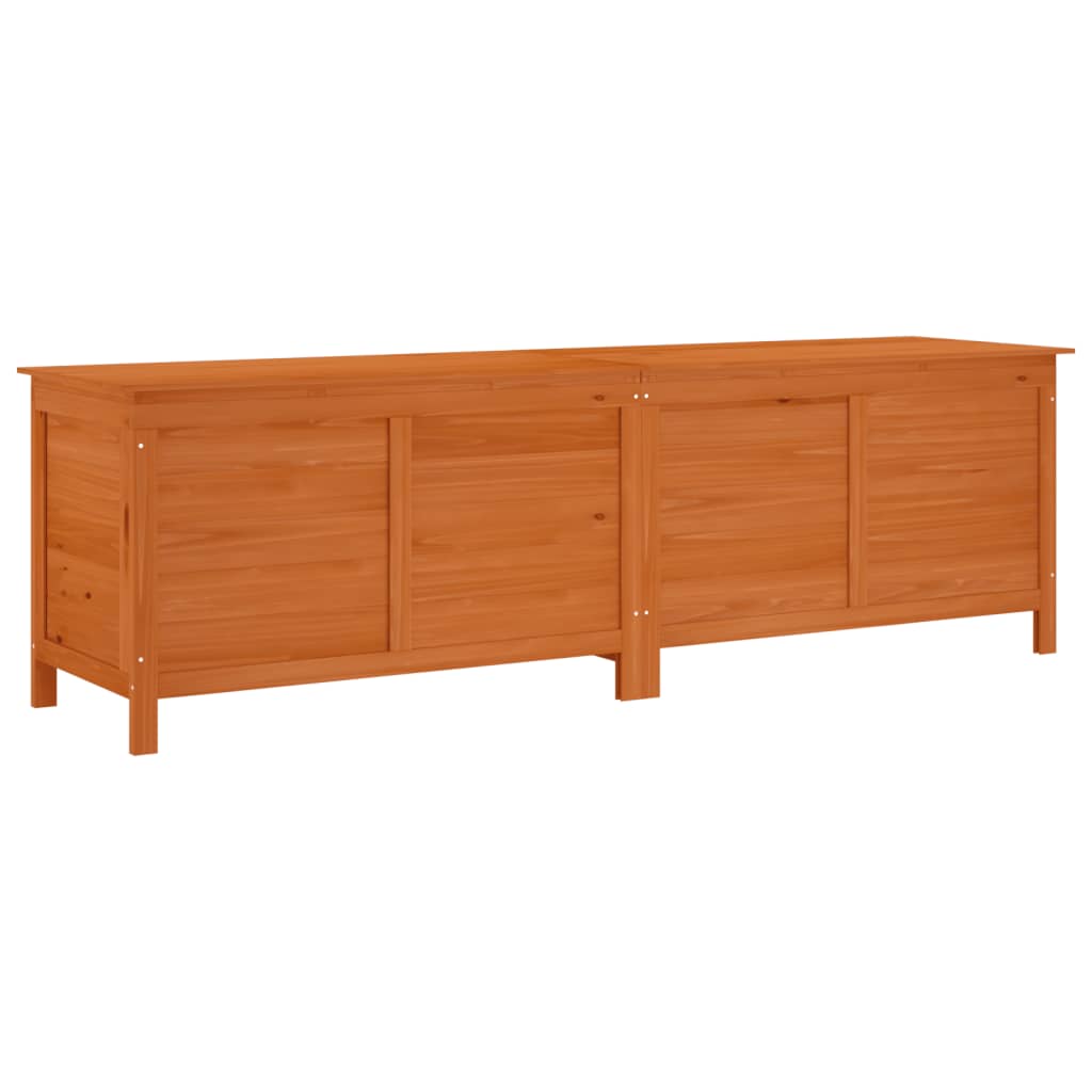 Garden chest brown 198.5x50x56.5 cm solid fir wood