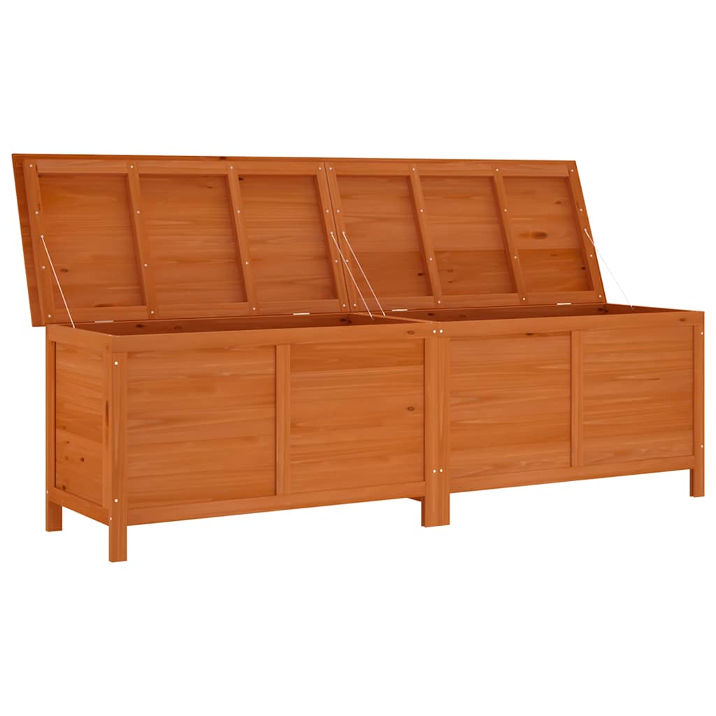 Garden chest brown 198.5x50x56.5 cm solid fir wood