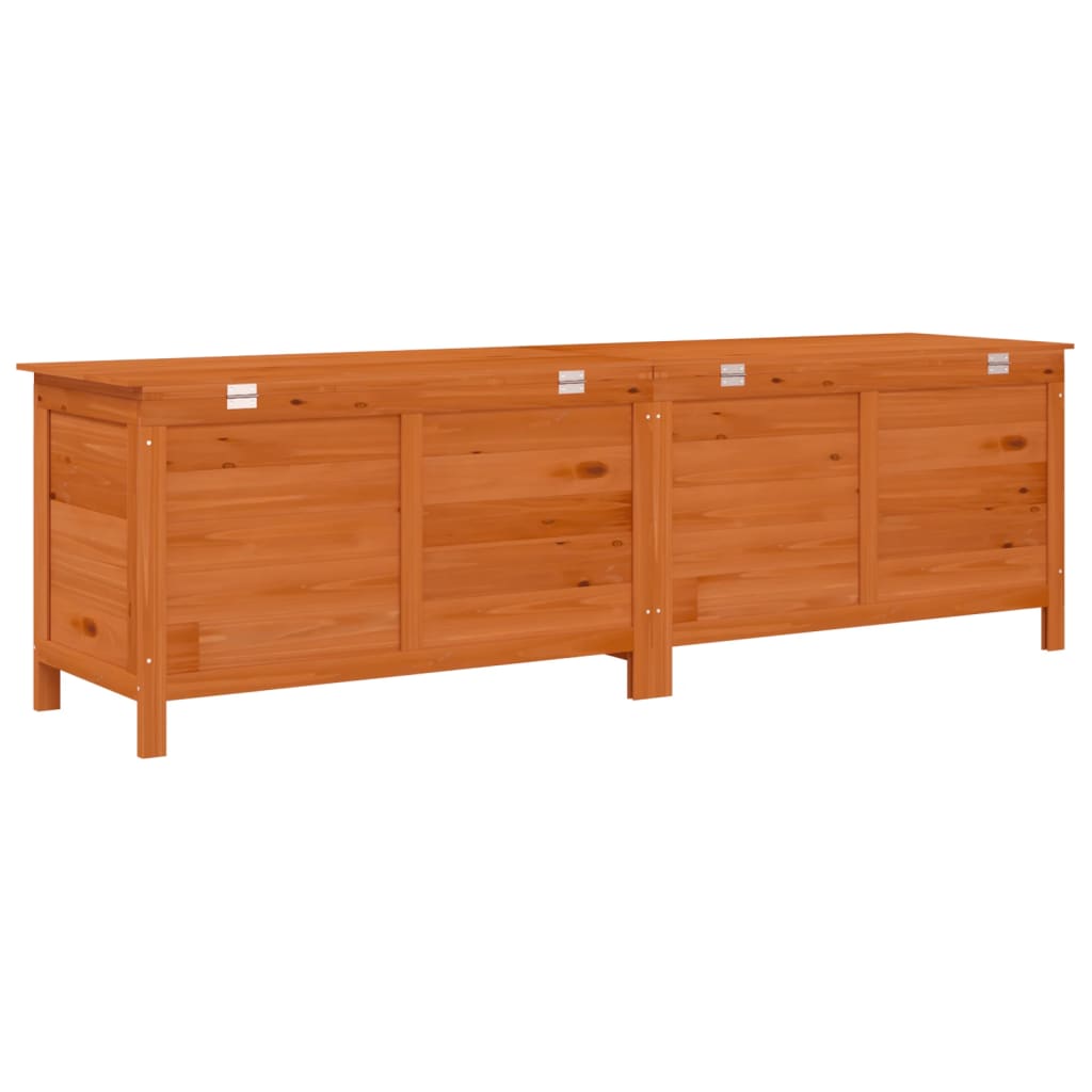 Garden chest brown 198.5x50x56.5 cm solid fir wood