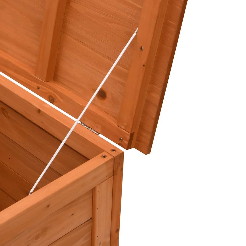 Garden chest brown 198.5x50x56.5 cm solid fir wood