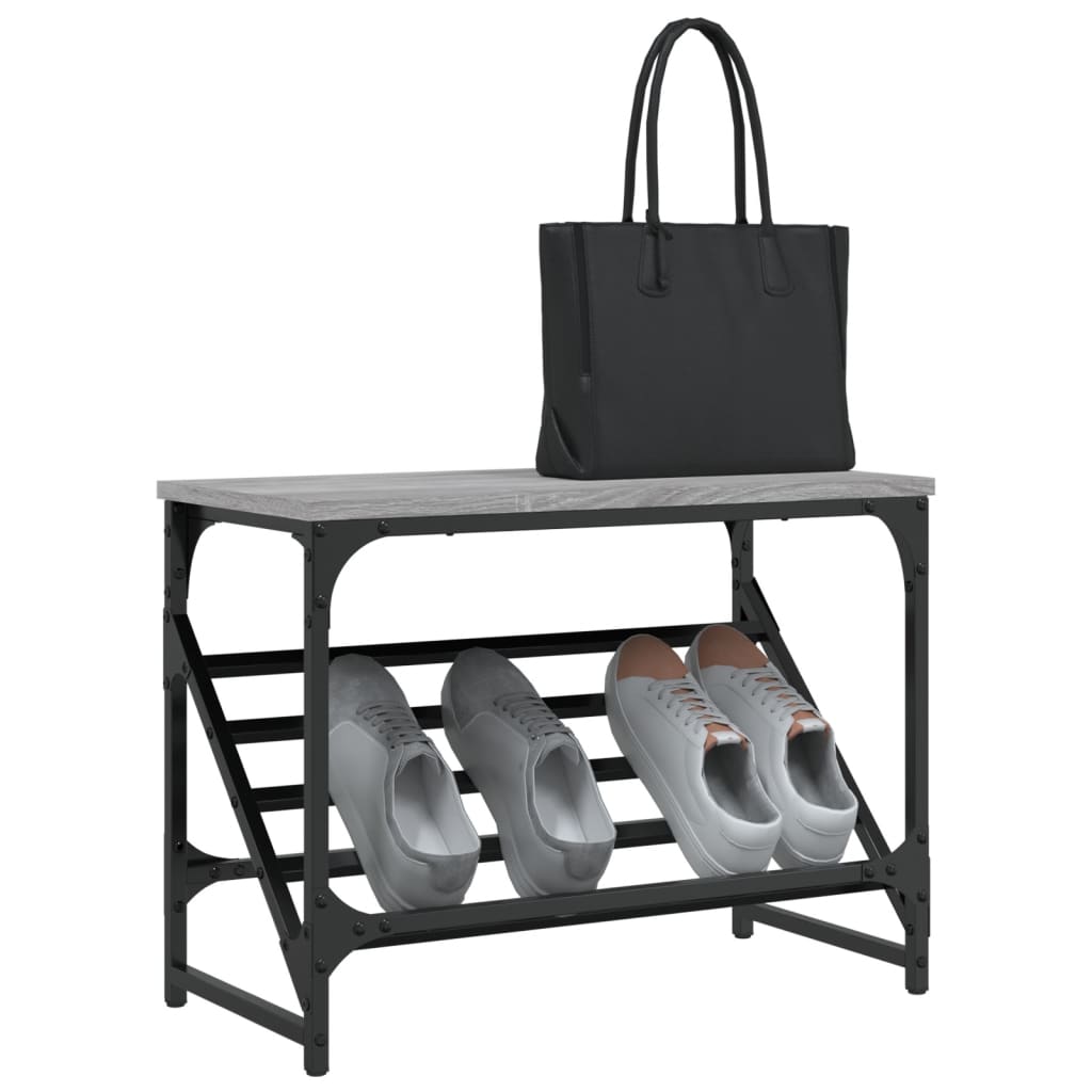 Étagère à chaussures gris Sonoma 60x30x45 cm en bois