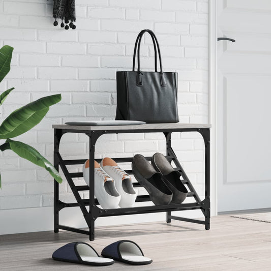 Shoe rack gray Sonoma 60x30x45 cm made of wood