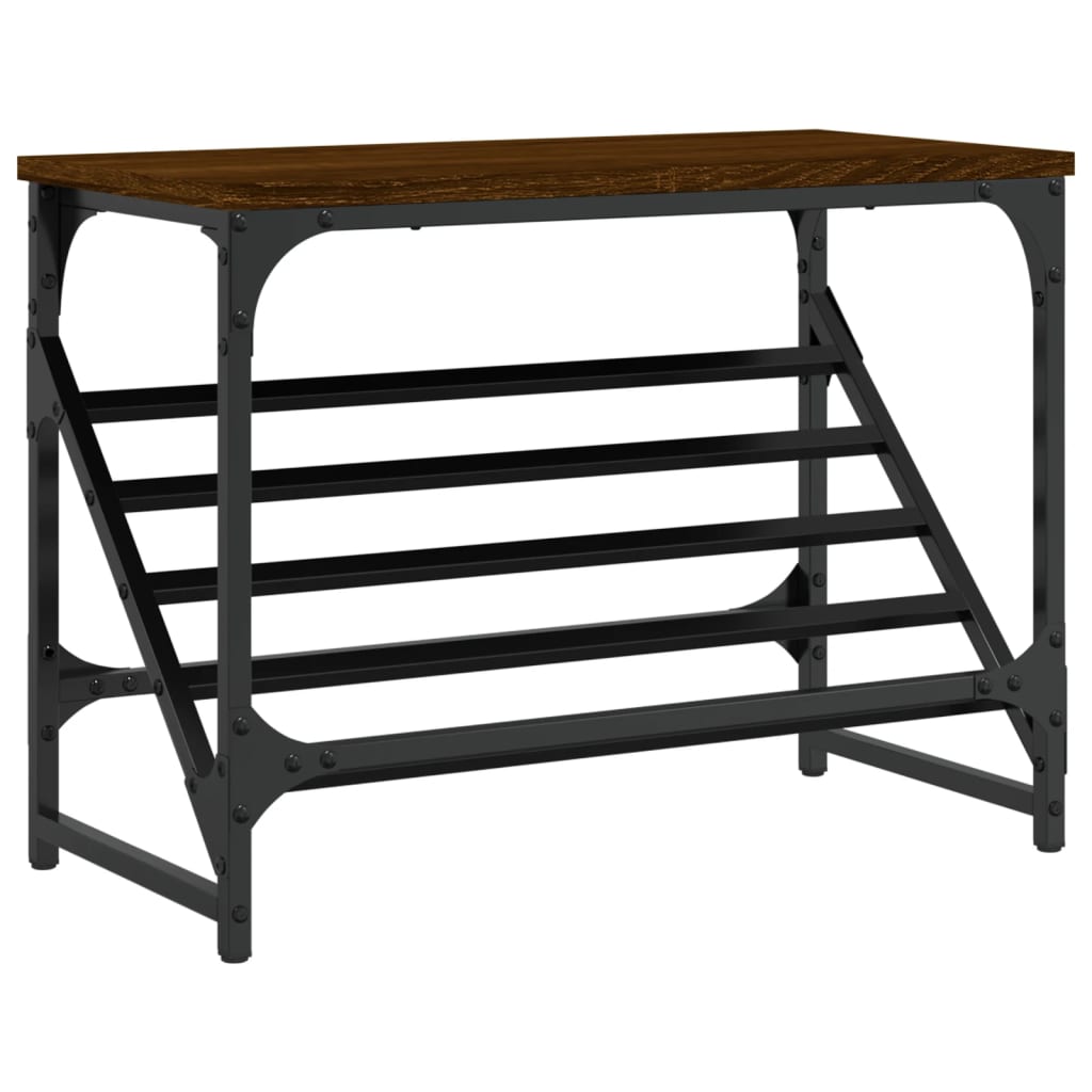 Shoe rack brown oak look 60x30x45 cm made of wood