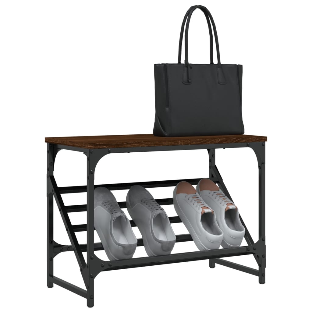 Shoe rack brown oak look 60x30x45 cm made of wood