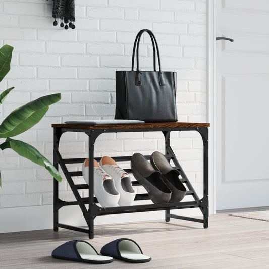 Shoe rack brown oak look 60x30x45 cm made of wood