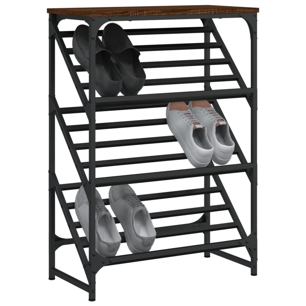 Shoe rack brown oak look 60x30x85 cm made of wood