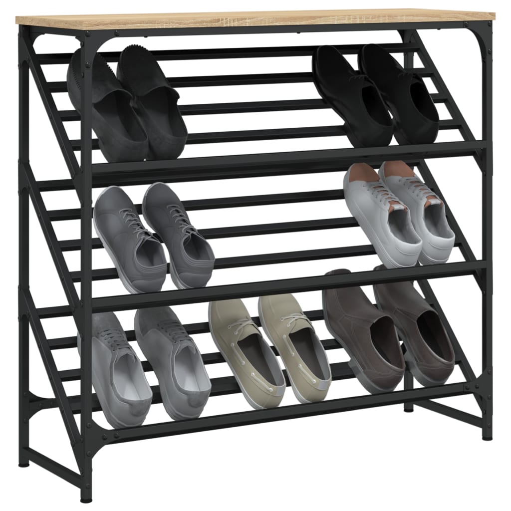 Étagère à chaussures chêne Sonoma 90x30x85 cm en bois