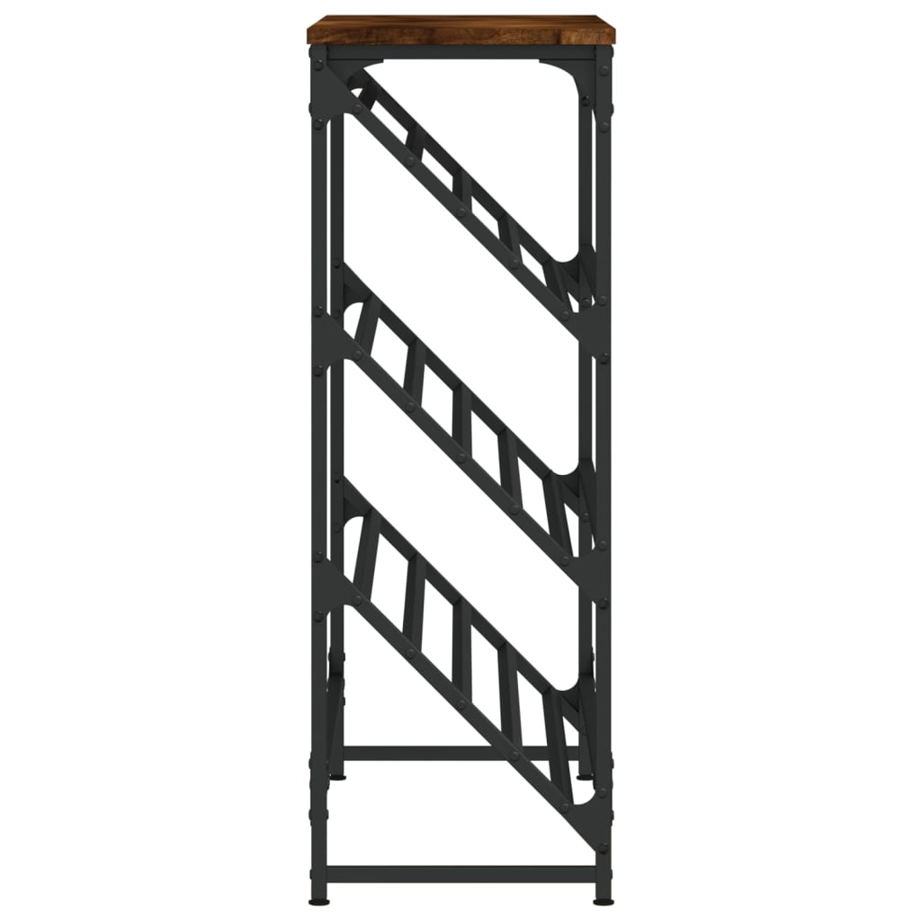Étagère à chaussures chêne fumé 90x30x85 cm en bois
