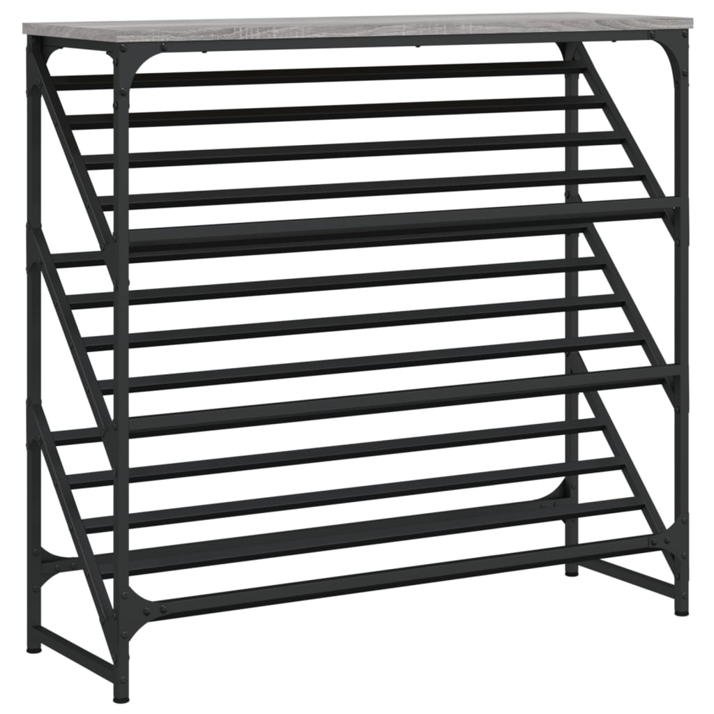 Étagère à chaussures gris Sonoma 90x30x85 cm en bois