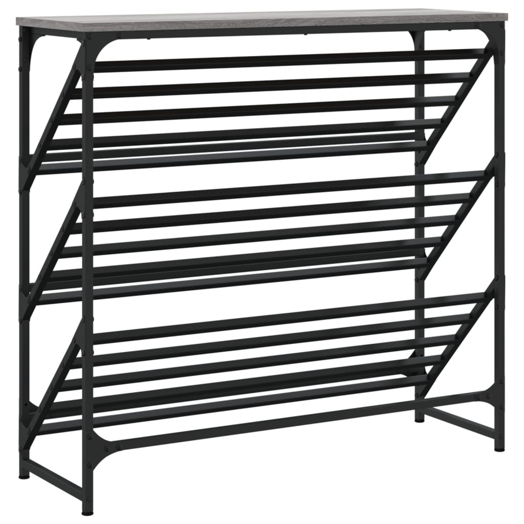 Étagère à chaussures gris Sonoma 90x30x85 cm en bois