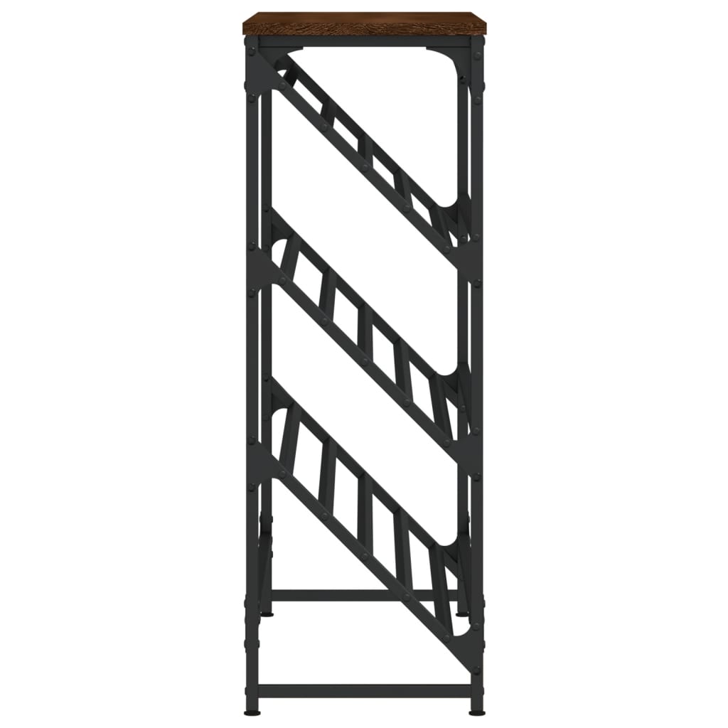 Étagère à chaussures aspect chêne marron 90x30x85 cm en bois