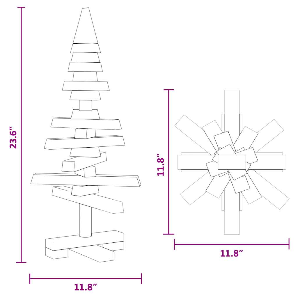 Weihnachtsbaum Holz zum Schmücken 60 cm Massivholz Kiefer