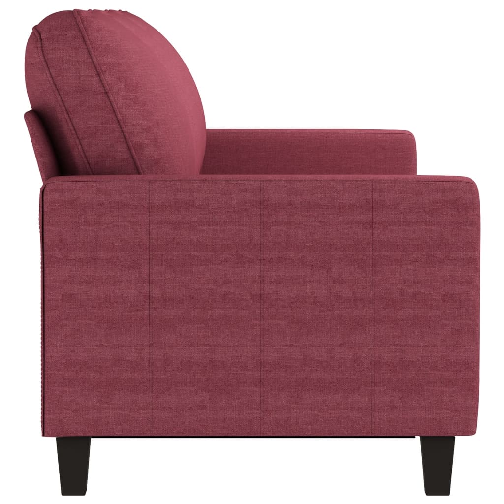 3 seater sofa wine red 180 cm fabric