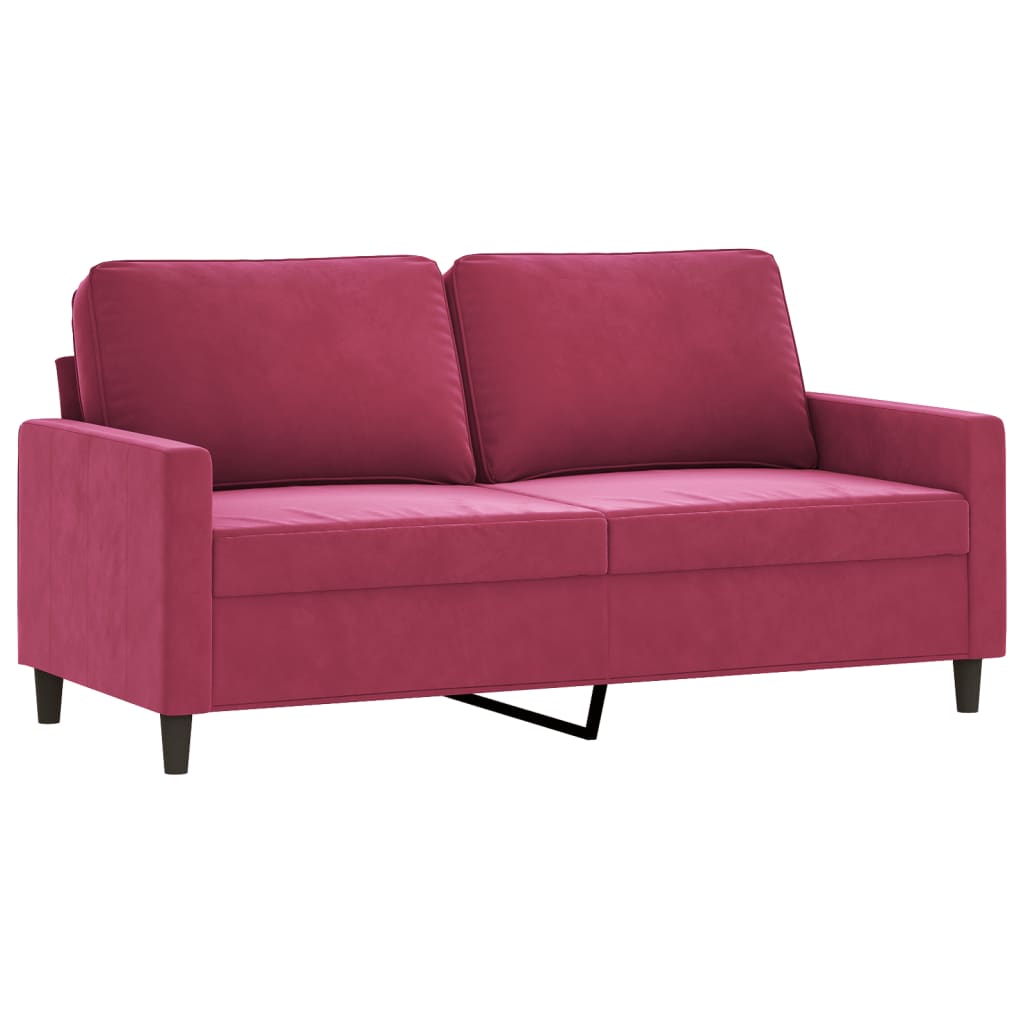 2-seater sofa wine red 140 cm velvet