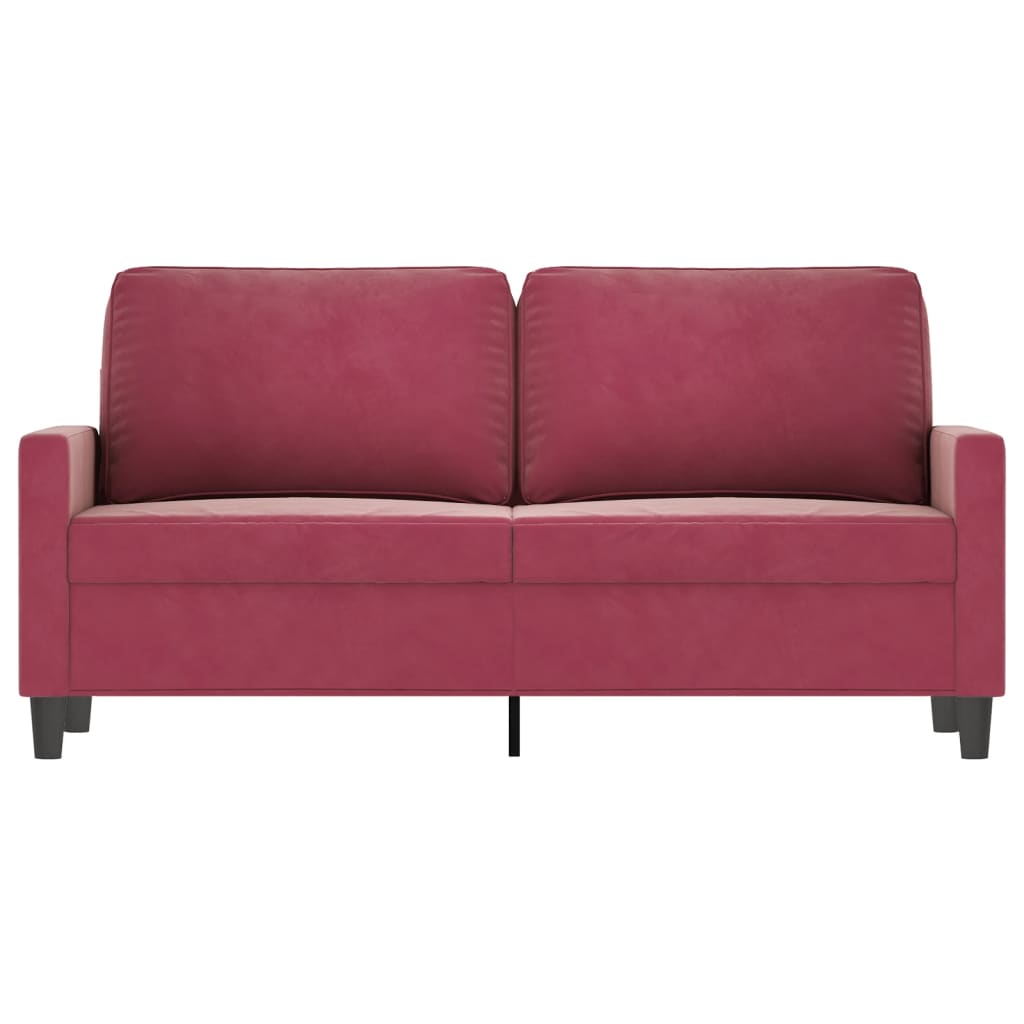 2-seater sofa wine red 140 cm velvet