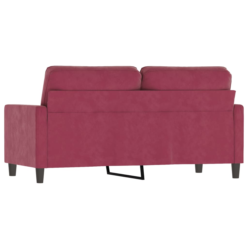 2-seater sofa wine red 140 cm velvet