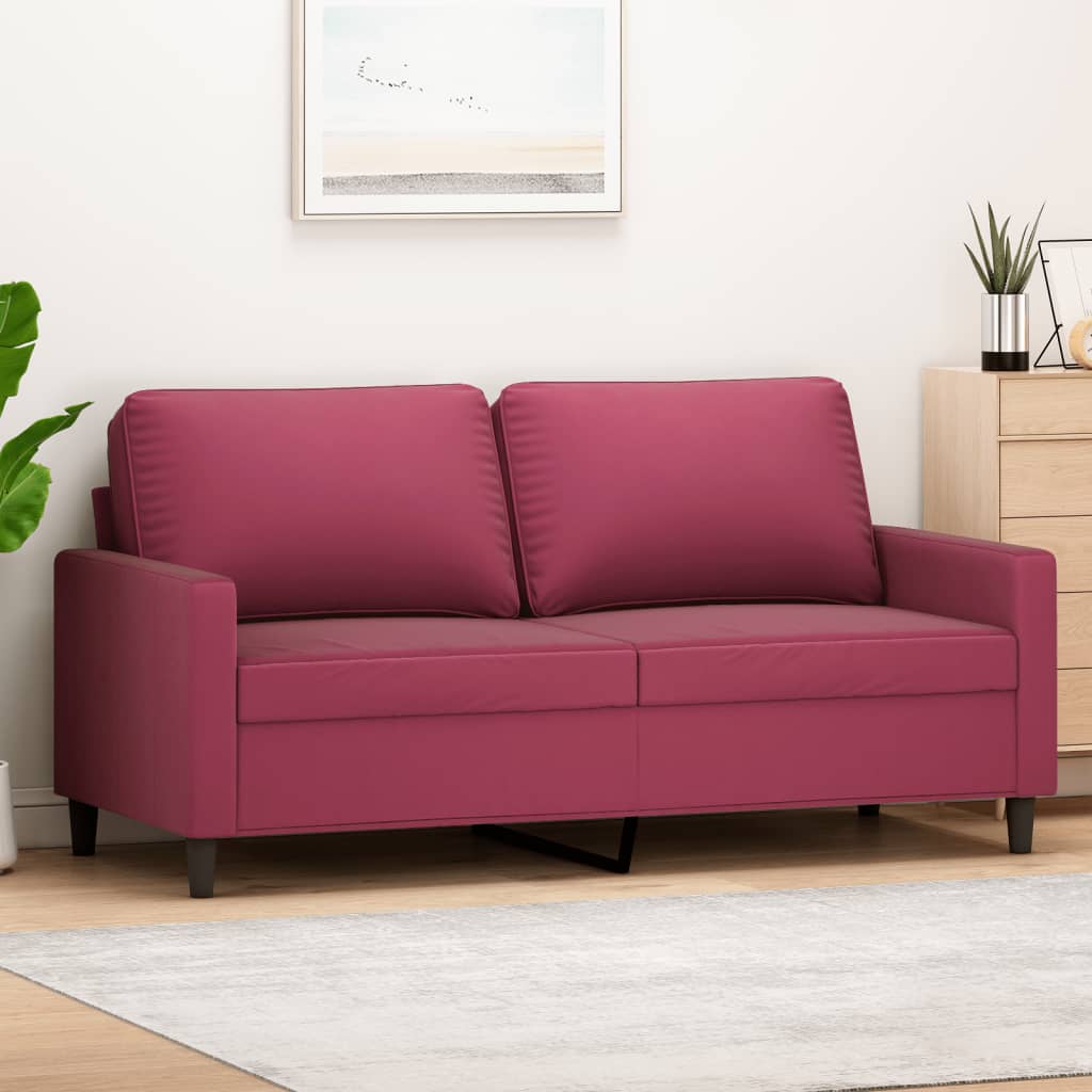 2-seater sofa wine red 140 cm velvet