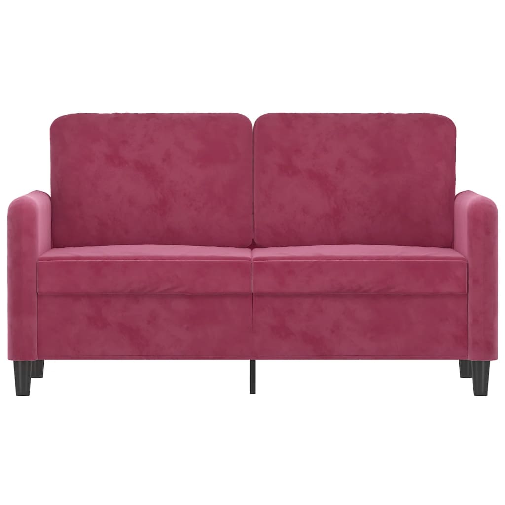 2-Sitzer-Sofa Weinrot 120 cm Samt