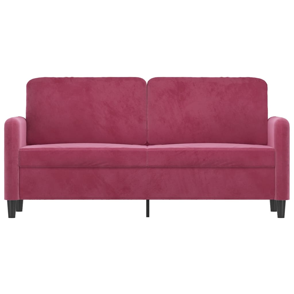 2-seater sofa wine red 140 cm velvet