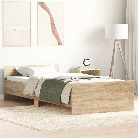 Bettgestell ohne Matratze Sonoma-Eiche 75x190 cm Holzwerkstoff