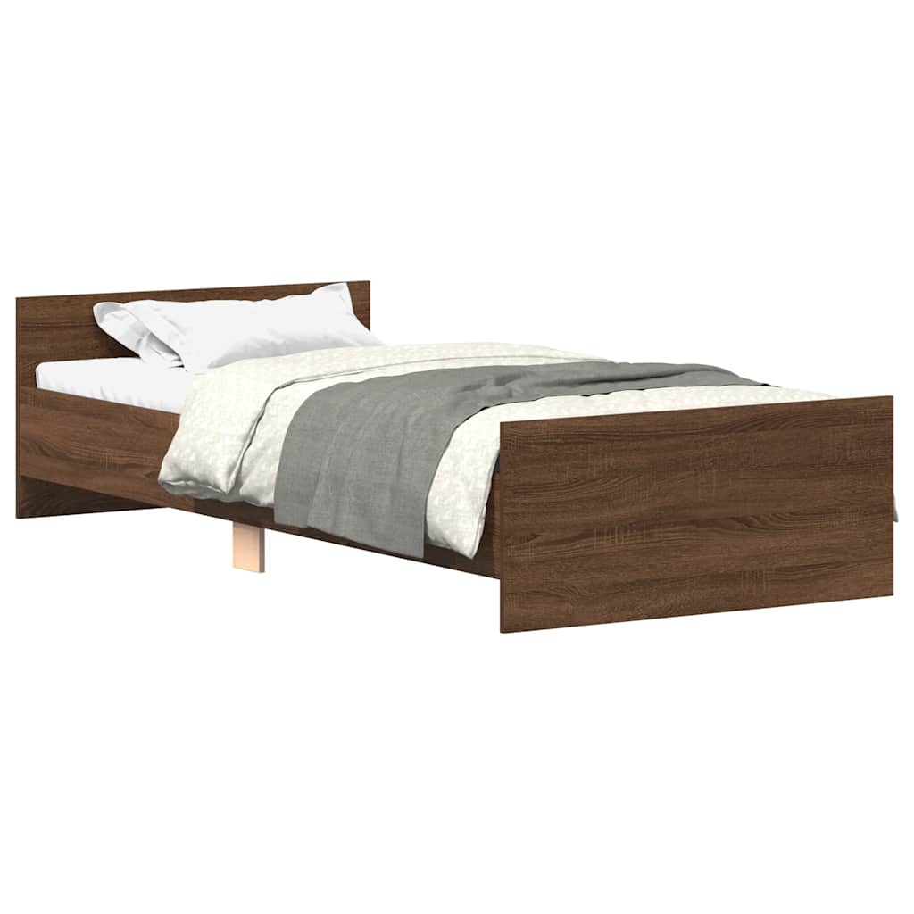 Bettgestell ohne Matratze Braun Eiche 75x190 cm Holzwerkstoff