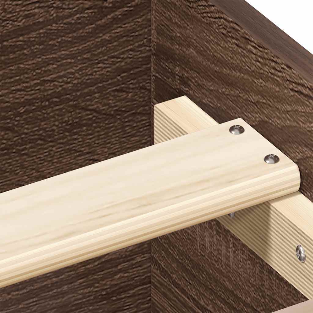 Bettgestell ohne Matratze Braun Eiche 75x190 cm Holzwerkstoff