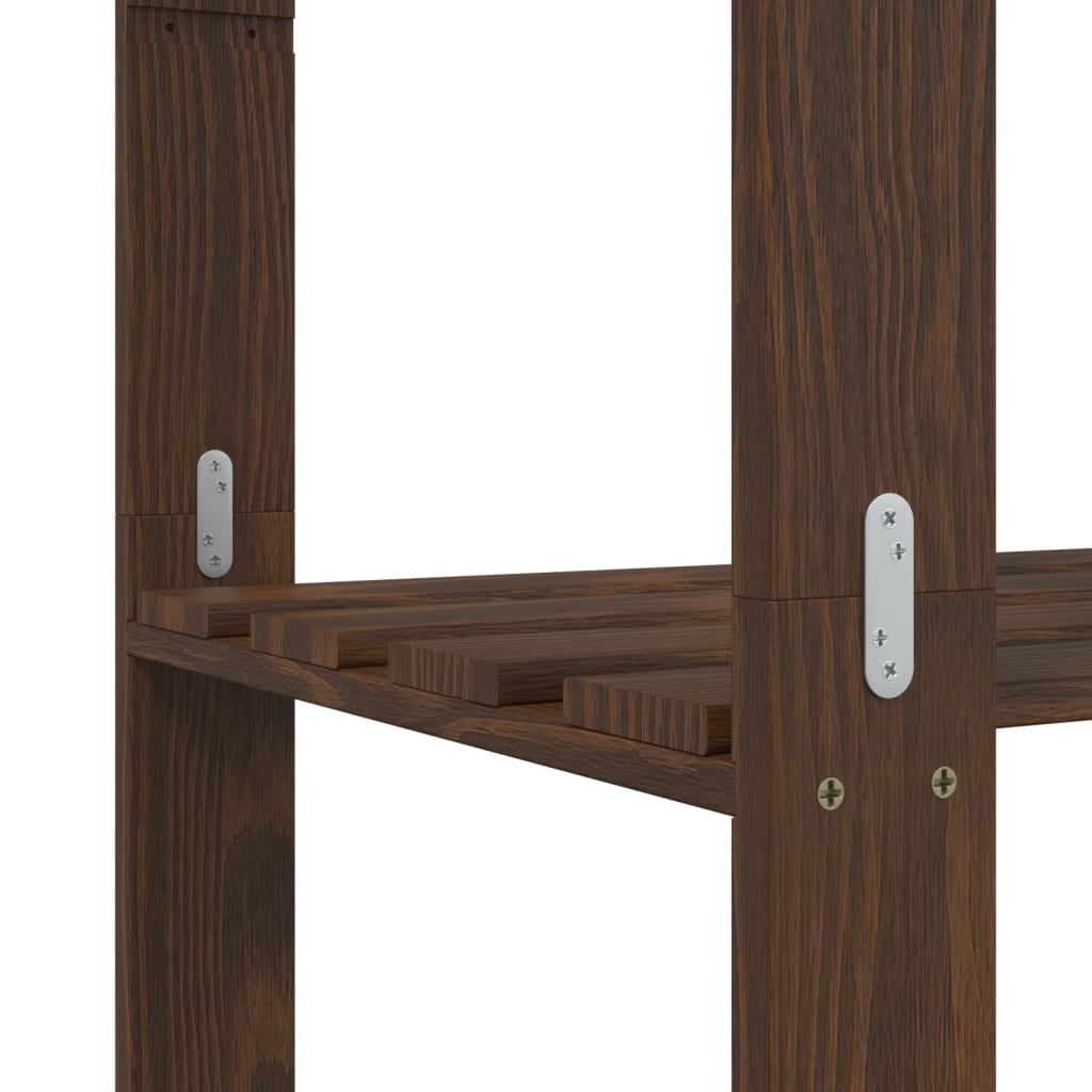 Storage rack with 5 shelves brown 80x38x170 cm solid pine wood