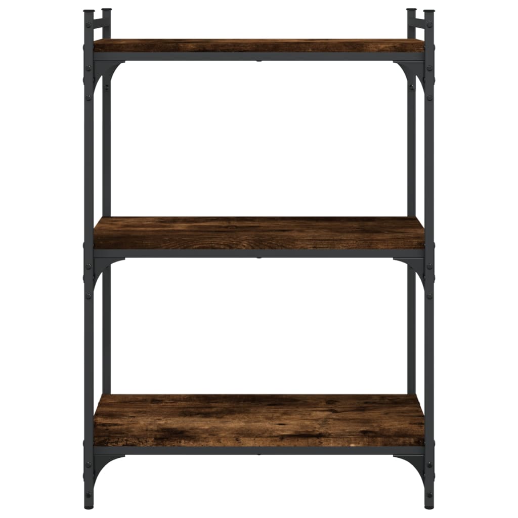 Bookcase 3 shelves smoked oak 60x30x86 cm wood material