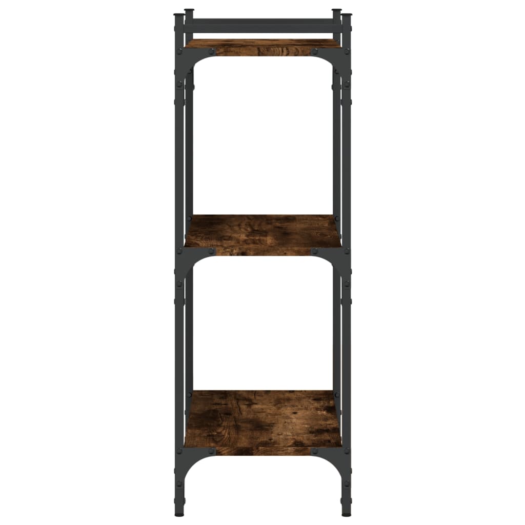 Bookcase 3 shelves smoked oak 60x30x86 cm wood material