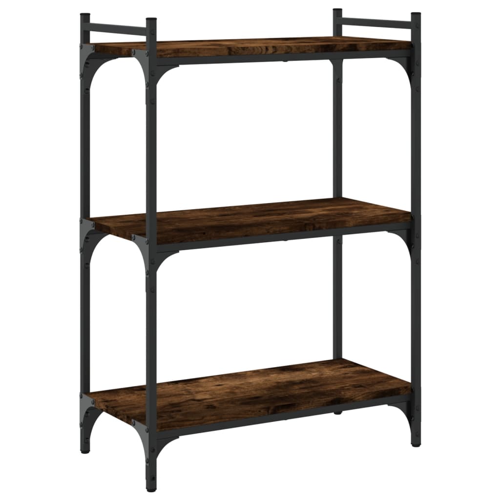 Bookcase 3 shelves smoked oak 60x30x86 cm wood material