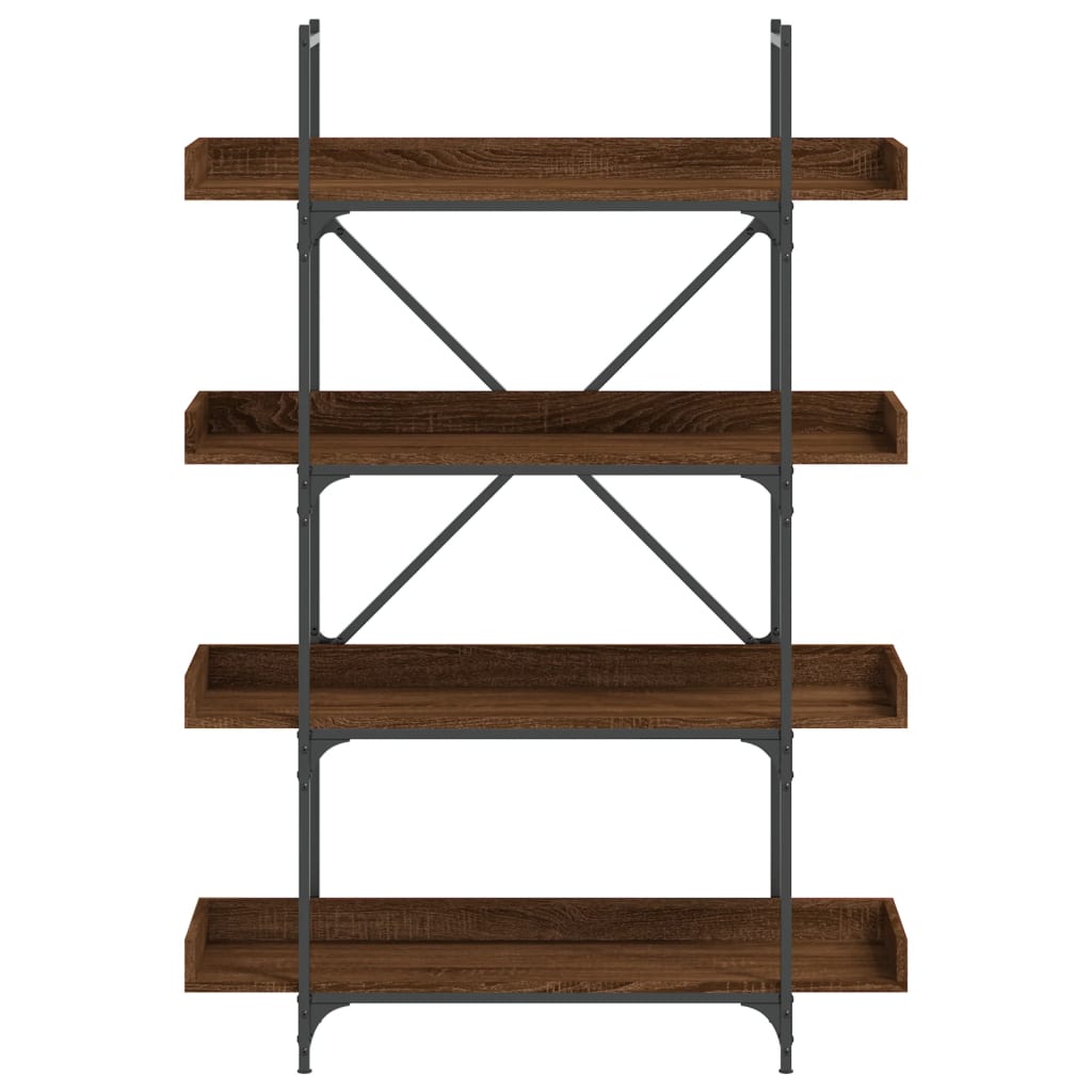 Bookcase 4 shelves brown oak look 100x33x145.5 cm