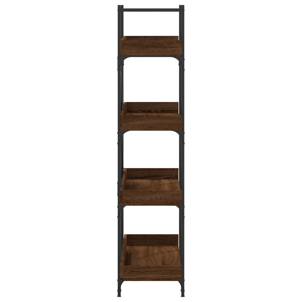 Bookcase 4 shelves brown oak look 100x33x145.5 cm