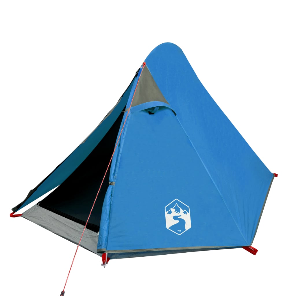 Tente de camping 2 personnes bleue 267x154x117 cm 185T taffetas