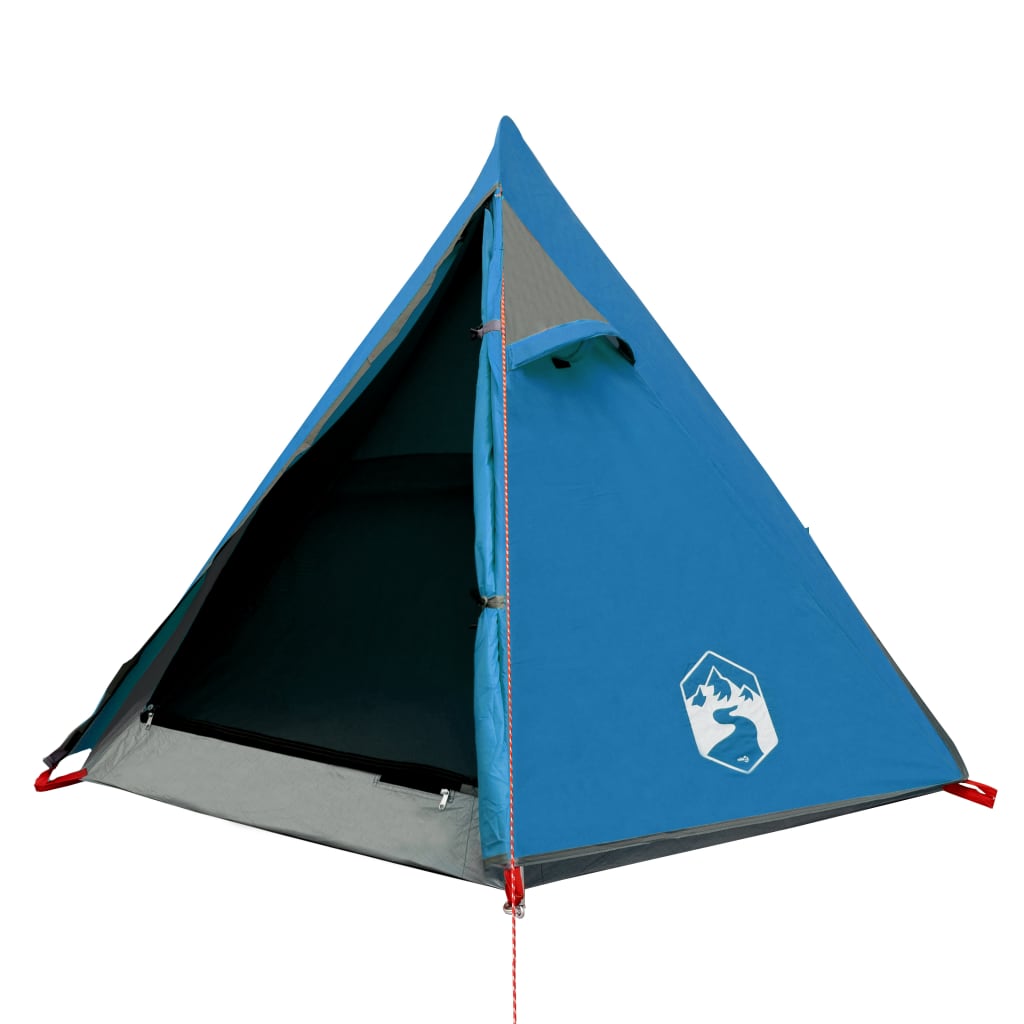 Tente de camping 2 personnes bleue 267x154x117 cm 185T taffetas